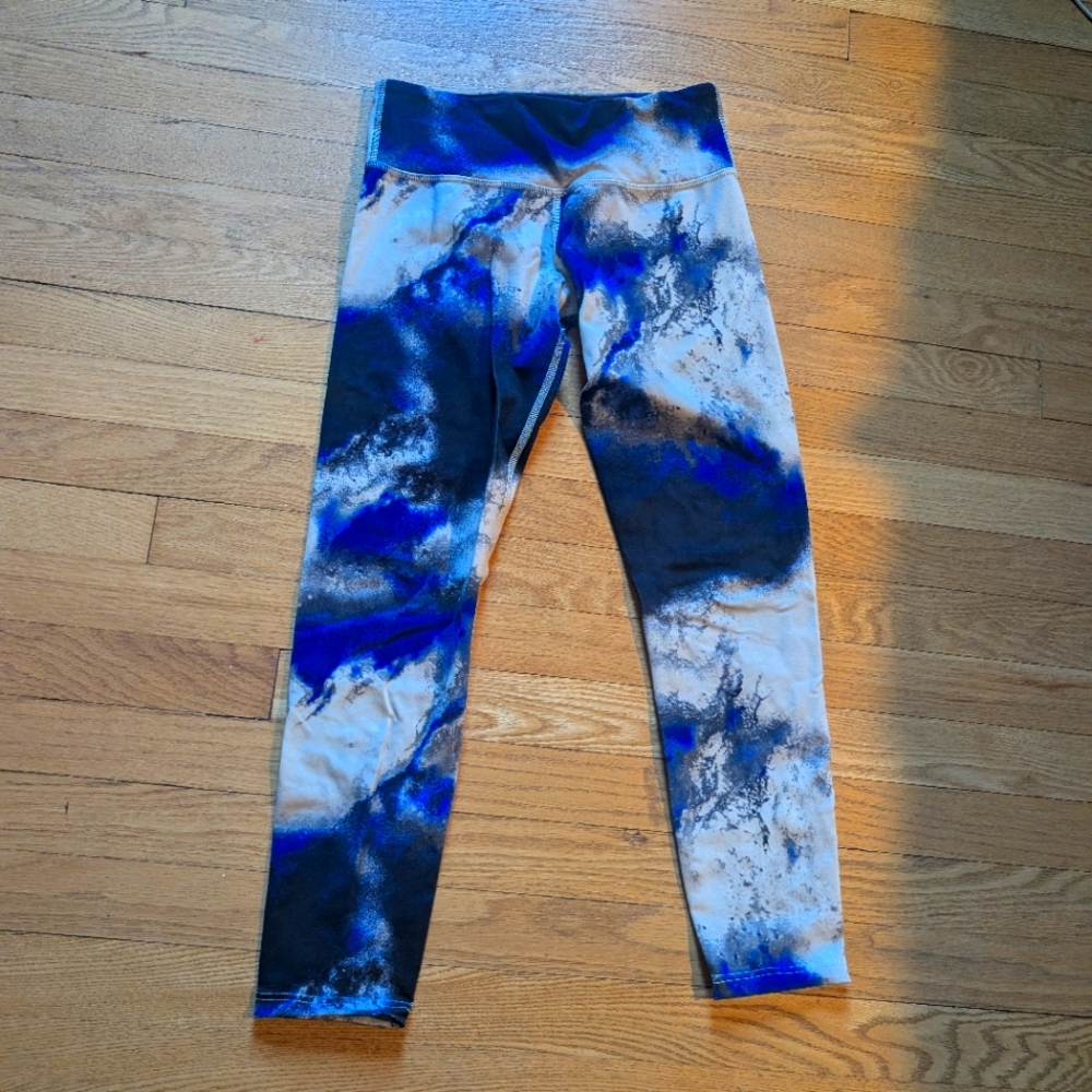Lululemon Wunder Under Milky Way Size 6 Blue Cream Gray Leggings